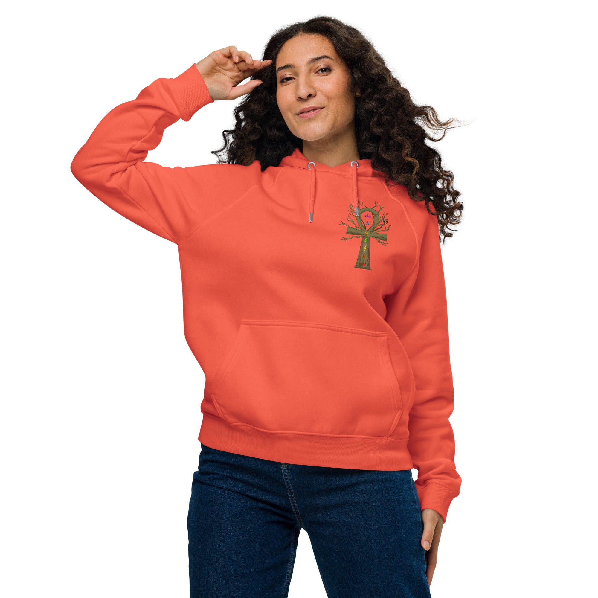 EyeAnkh Chakra Womens eco raglan hoodie