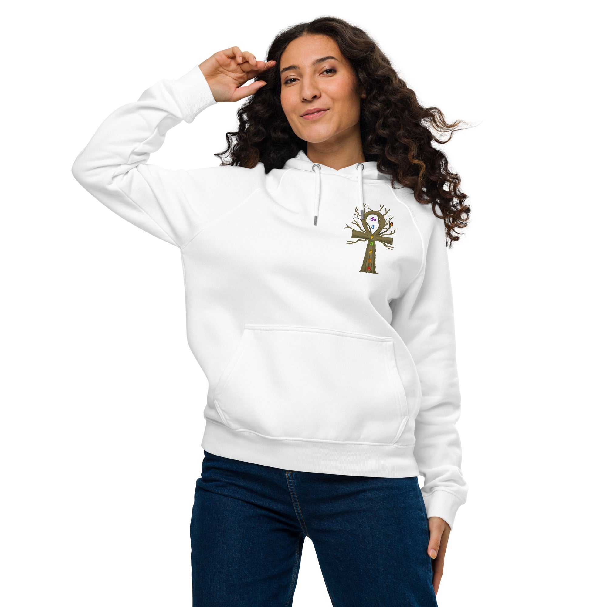 EyeAnkh Chakra Womens eco raglan hoodie