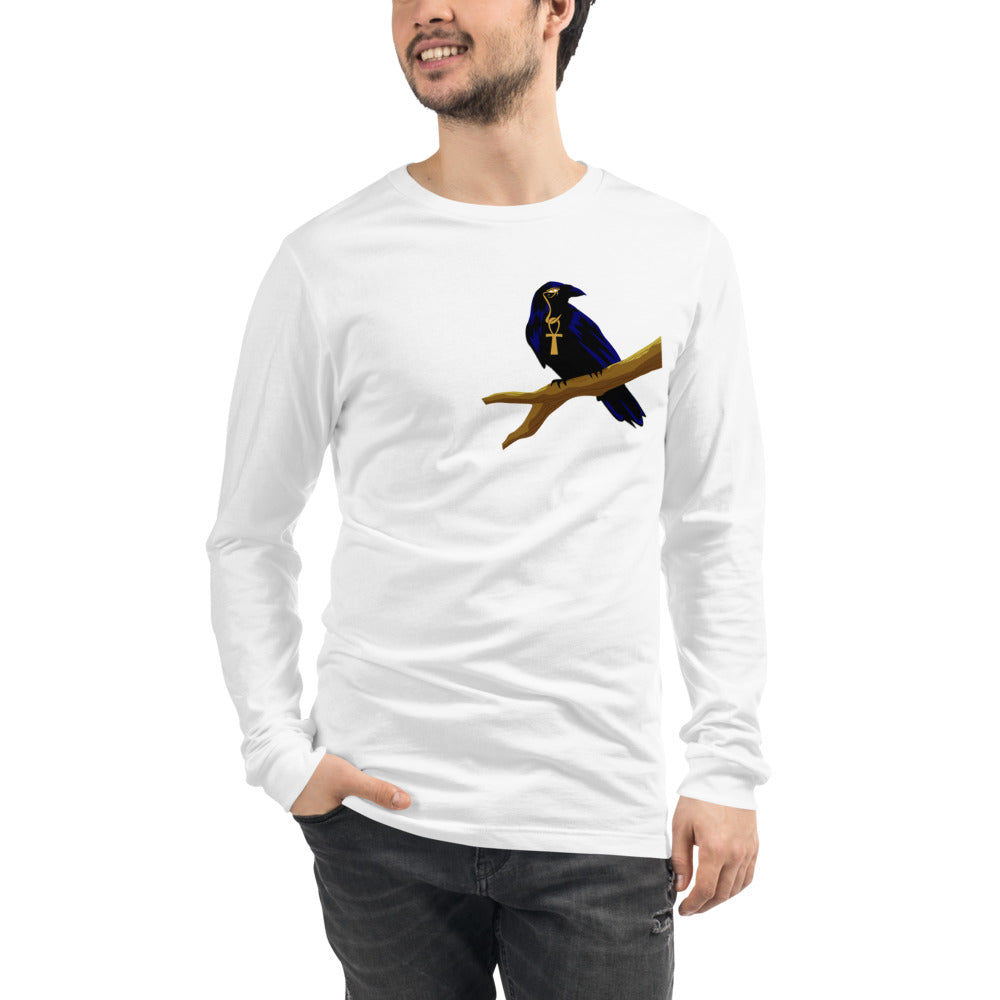 Designed By EyeAnkh Raven Logo Men Long Sleeve Tee