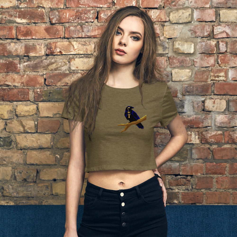 Designed By EyeAnkh Raven Logo Women’s Crop Tee