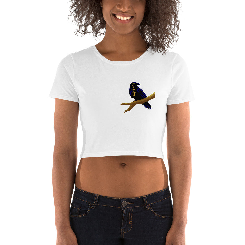 Designed By EyeAnkh Raven Logo Women’s Crop Tee